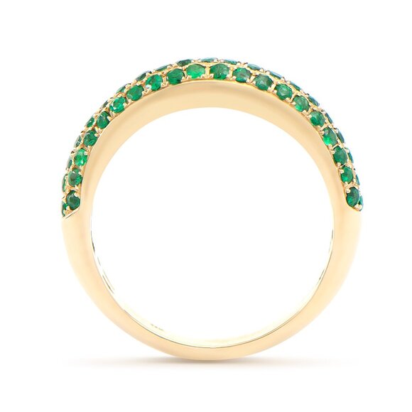 Certified Natural Emerald 14K Designer Gold Ring - Picture 3 of 3